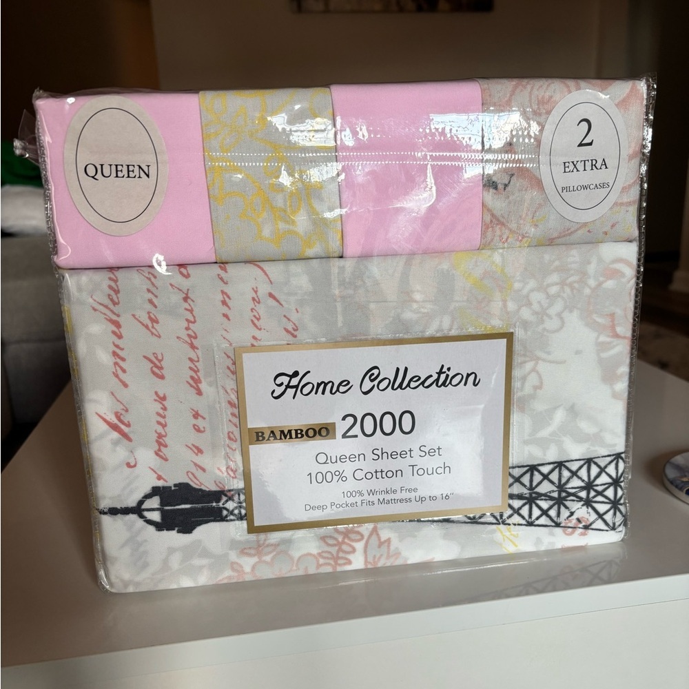 Home Collection Paris Themed Queen Sheet Set